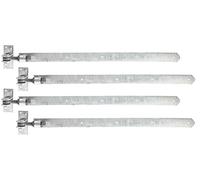 Alberts 868079 Penture | droite, bout arrondi, réglable de 30 mm | galvanisée à chaud | 660 x 40 mm | kit de 4