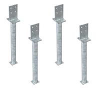 Alberts 891710 T- Pfostenträger m.Steg Support de Poteau en T avec chevalet, argenté