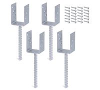Alberts BDL4-214234-338220 Pfostenträger Support de Poteau, Galvanisé à Chaud, 4 Stück INKL. Schrauben