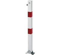 Alberts Blanc GAH 780784 barrière Klappy | en Option dans différentes Versions | à Visser, Pliable Poteau Hauteur au-Dessus du Sol 100 cm, 70 x 70 mm/mit Dreikantschloss