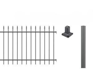 Alberts Chaussee 510794 Kit complet de clôture à visser - Différentes longueurs et hauteurs - Disponible en différentes couleurs - Anthracite - Hauteur : 100 cm - Longueur : 6 m