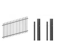 Alberts Chaussee 511531 Kit complet de clôture réglable à visser - Différentes longueurs et hauteurs - Disponible en différentes couleurs - Noir mat - Hauteur : 100 cm - Longueur : 4 m
