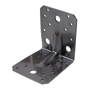 Alberts DURAVIS® 823092 Lot de 20 connecteurs coudés pour charges lourdes avec rainure - Revêtement en diamant noir - Dimensions : 105 x 105 x 90 mm