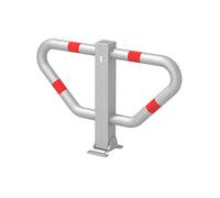 Alberts GAH 770112 Support de stationnement Stoppy II | en Option dans différentes Versions | à Visser, Pliable | galvanisé à Chaud, avec Anneaux Rouges | 450 x 750 mm, Blanc