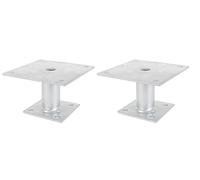 Alberts Lot de 2 supports de poteau - À visser - Galvanisé à chaud - 150 x 150 mm - Longueur du tube : 100 mm
