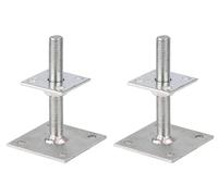 Alberts Lot de 2 supports de poteaux à visser - Galvanisé - passivé par couche épaisse - Réglable en hauteur de 30 à 150 mm - 70 x 70 mm