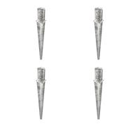 Alberts Lot de 4 douilles de sol à enfoncer - Pour poteaux en bois ronds - Galvanisé à chaud - Diamètre : 121 mm - Longueur totale : 750 mm