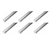 Alberts Lot de 6 profilés en U - Aluminium, naturel - 1000 x 6 x 6 mm