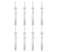 Alberts Lot de 8 supports de poteaux pour fixation cachée en bois | Avec ancrage en béton en tube rond ou à visser | Galvanisé à chaud | Longueur de la vis 140 mm | Hauteur totale 400 mm