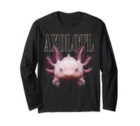 Albino Axolotl Visage Aquatique Faune Nature Axolotl Manche Longue