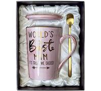 ALBISS Cadeau Anniversaire pour Maman de Filles et de Fils - World's Best Mum - Tasse drôle de Maman Rose Marbrée de 400ml, Cadeau Fete des Meres, Idée Cadeau Anniversaire Femme, Joli Coffret Cadeau