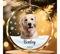 ALBK Boule de Noël en Cristal avec Photo Personnalisée - Décoration Sapin pour Chien, Chat - Cadeau Personnalisé Noël pour Propriétaire d'animal 2025