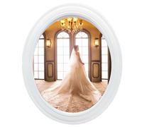 alblinsy Cadre photo ovale classique en bois à suspendre au mur pour la maison et le bureau (blanc, 30,5 cm)