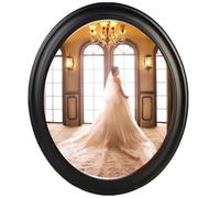 alblinsy Cadre photo ovale classique en bois à suspendre au mur pour la maison et le bureau (noir, 30,5 cm)