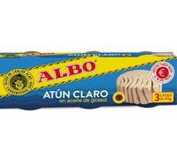 Albo Atún Claro en Aceite de Girasol, Pack de 3 Boîtes de 65g, Portions Individuelles