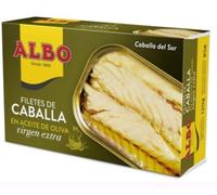 Albo Filets de Maquereau à l'Huile d'Olive Vierge Extra, Sans Peau et Sans Arêtes, Pack de 2 Boîtes de 85g
