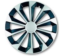 Albrecht 16 Pouces Argent/Noir enjoliveurs pour Jantes en Acier - Fame enjoliveur de Roue en Plastique avec Peinture en Couches - Enjoliveurs dans l'emballage d'origine Albrecht - Fabriqué en UE