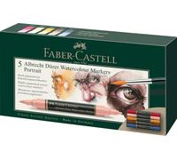 Albrecht Dürer 160307 Lot De 5 Marqueurs Aquarelle À Double Pointe Pour Une Application Précise Et Sur Une Surface - Étui De 5 - Portrait, Multicolore[Z872]