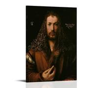 Albrecht DüRer - Autoportrait à l'âge de vingt huit ans - Impression sur toile d'art moderne pour salon, salle de bain, chambre à coucher, maison - 50 x 75 cm