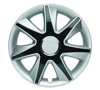 Albrecht 14 Pouces Argent/Noir enjoliveurs pour Jantes en Acier Run enjoliveur de Roue en Plastique avec Peinture en Couches Enjoliveurs dans l'emballage d'origine Albrecht
