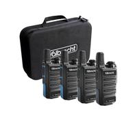 Albrecht Tectalk 4 Team - Talkies-Walkies PMR446 sans Licence, Portée jusqu'à 10 km, IP55, Oreillettes, Batteries 3000 mAh, Chargeurs USB-C, Mallette, VOX, 16 Canaux (Lot de 4)