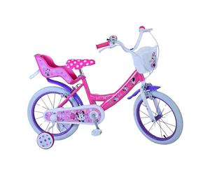 albri Bicicletta Bambina Da 16 Pollici Di Disney Minnie Vélo pour Fille Pouces Bébé - garçon, Rose