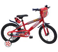 albri, vélo Bouclier Avant, Bouteille d'eau et stabilisateurs latéraux Cars Mesure 16 Pouces Unisexe Enfants, Rouge, Petit