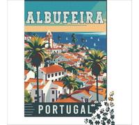 Albufeira in Portugal Puzzle 1000 pièces | puzzle relaxant pour la pleine conscience un passe temps paisible pour se concentrer et profiter d'un moment calme50x75cm