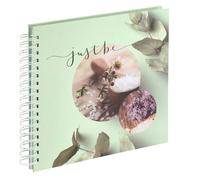 Hama Album photo à spirale "Relax" (Album souvenirs vacances, anniversaire, baptême, 28x24 cm, 50 pages blanches à personnaliser et à coller, jusqu'à 100 photos de 10 x 15 cm) Vert/Just Be