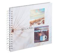 Hama Album photo à spirale "Relax" (Album souvenirs vacances, anniversaire, 28x24 cm, 50 pages blanches à personnaliser et à coller, jusqu'à 100 photos de 10 x 15 cm) Multicolor/Breathe, 00007247