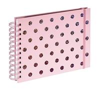 Album à spirale "Twinkle", 24 x 17 cm, 50 pages blanches, rose