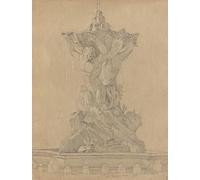 Album avec vues de Rome et ses environs Études de paysage page 21a : Affiche de fontaine romaine imprimée par Franz Johann Heinrich Nadorp (61 x 91,4 cm)