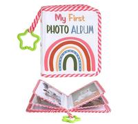 Album Bébé | Livre de Souvenirs Bébé,Carnet Imprimé Arc-en-avec Crochet Étoile pour Premier Anniversaire École Famille Nouveaux Parents Fête des Mères
