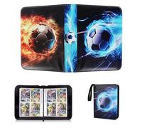 Album cartes football 400 Pochette Carte, Cartes à Collectionner dossier d'album cartes collectionner football 4 poches, 50 pages collection cartes Album Classeur étanche Jeu de Rangement Collection