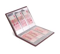 Album Classeur Etui Housse Poche Collection Monnaie Billet Banque Organisateur Clear single-sided inside pages|Vin Rouge 1*SQ