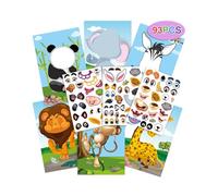 Album d'autocollants éducatifs pour - Livre d'activités autocollants d'animaux - Jeu éducatif DIY - Jouets à enfiler - Autocollants de dessin animé - Livre éducatif pour
