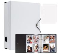 Album de 200 poches pour Instax Mini 11 12 9 8+ 8 7+ LiPlay Films, Folio Photocard pour l'imprimante photo SnapTouch PIC-300 Z2300, Album 2x3 pour les cartes Kpop (Blanc)