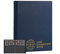 Album de 350 pochettes pour pièces de monnaie - 3,0 x 3,5 cm/ 1,2 x 1,4 Zoll - Carnet de 10 pages - Format lettre, poche 3,0 x 3,5 cm - Bleu de Prusse CS0235BL