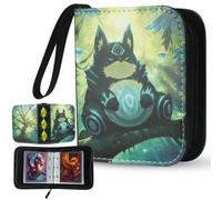 Album de 80 cartes à collectionner - Gardien de la forêt - Reliure 1 poche avec fermeture éclair - Rechargeable - Mécanisme à 3 anneaux - Compatible avec TCG et cartes de sport - Taille standard (63 x