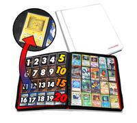 Album de cartes à collectionner à 20 pochettes - Pages compatibles avec cartes Pokémon, cartes de sport, Yu-Gi-Oh, MTG et autres JCC - Pochette pour cartes à collectionner avec poches latérales