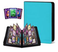 Album de Cartes à Collectionner pour 360 Toploaders - Album de Protection 9 Emplacements pour Rigid Toploaders, Compatible 7,6 x 10,16 cm Toploader pour Cartes de Sport, Jeux (Aquamarine)