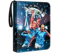 Album de Cartes de Football, Albums de Cartes à Collectionner pour Entraîneurs, Livre de Dossiers Compatible avec le Football, Capacité de 400 Cartes Football, Bleu clair