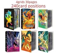 Album de cartes Pokémon 240 pièces, dessin animé, Charizard, Pikachu, cartes de jeu VMAX GX EX, classeur de collection, porte-cartes, jouet, cadeau kaki foncé