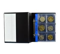 Album de collection, 60 pochettes pour monnaies ou jetons jusqu'à 48 mm de diamètre. Classeur S avec 10 feuilles.