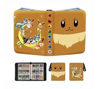 Album de collection à 9 compartiments à fermeture éclair pour cartes Pokemon, 3 anneaux avec 50 pochettes double face, espace pour 900 cartes, classeur de cartes de taille standard