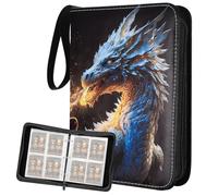 Album de Collection, Classeur de Cartes, Portfolio de Cartes Compatible avec Cartes de Suivi, Cartes de Baseball, Cartes de Jeu, 400 Cartes avec des Pochettes Amovibles - Dragon (Dragon D)