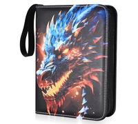 Album de Collection, Classeur de Cartes, Portfolio de Cartes Compatible avec Cartes de Suivi, Cartes de Baseball, Cartes de Jeu, 400 Cartes avec des Pochettes Amovibles - Dragon (Dragon A)