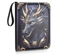 Album de Collection, Classeur de Cartes, Portfolio de Cartes Compatible avec Cartes de Suivi, Cartes de Baseball, Cartes de Jeu, 400 Cartes avec des Pochettes Amovibles - Dragon (Dragon C)