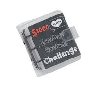Album de collection de billets à 25 poches, support de collection de devises, 3 anneaux en PVC, couverture de classeur, planificateur budgétaire, carnet de défi portable