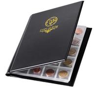 Album de collection de pièces 200 poches (10 pages, 33x33mm) - Convient à pence, cents, dollars, nickel, non adapté aux pièces de Paris (Noir) CS48200BK
